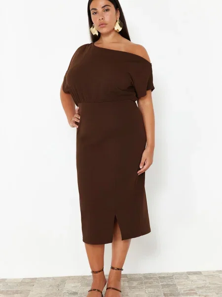 Cocktail rochie de cocktail Trendyol maro