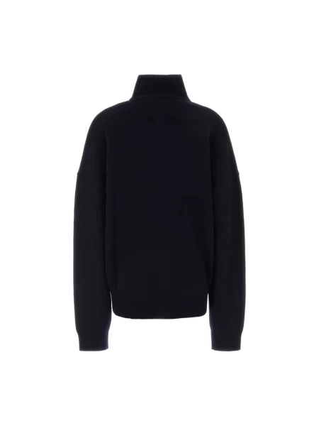 Lniany sweter z golfem Extreme Cashmere niebieski