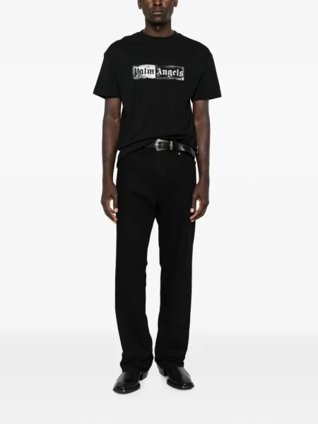 Tricou Palm Angels cu autograf negru