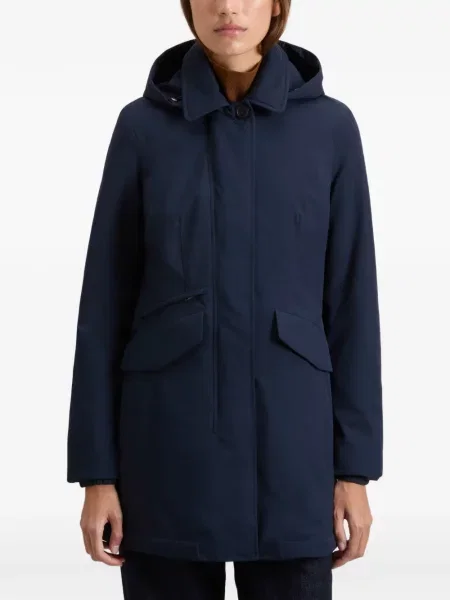 Palton Woolrich cu glugă albastru