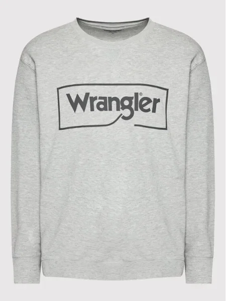 Wrangler Pulóver Frame Logo Crew Regular Fit szürke