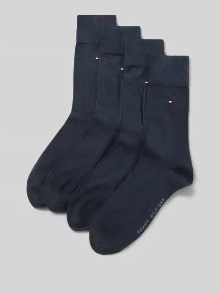 Skarpety z detalem z logo w zestawie 4 szt. Tommy Hilfiger granatowe