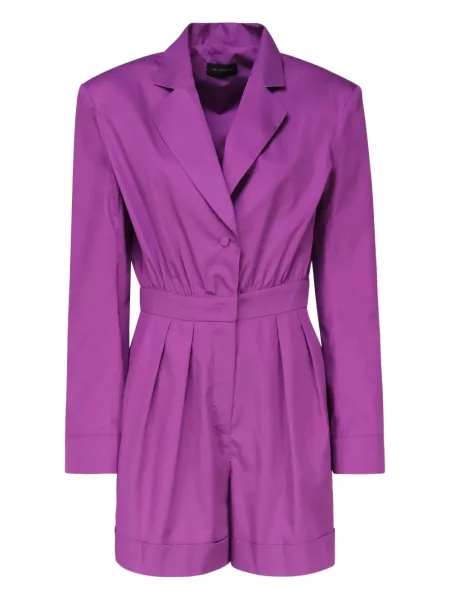 Kołnierzykowy kombinezon The Andamane plisowany z klapą różowy