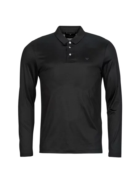 Polo majica Emporio Armani z dolgimi rokavi črna