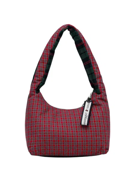 Geanta crossbody Tommy Jeans în carouri verde