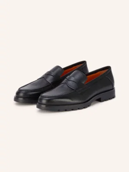 Santoni Penny Mokasíny Rock černá