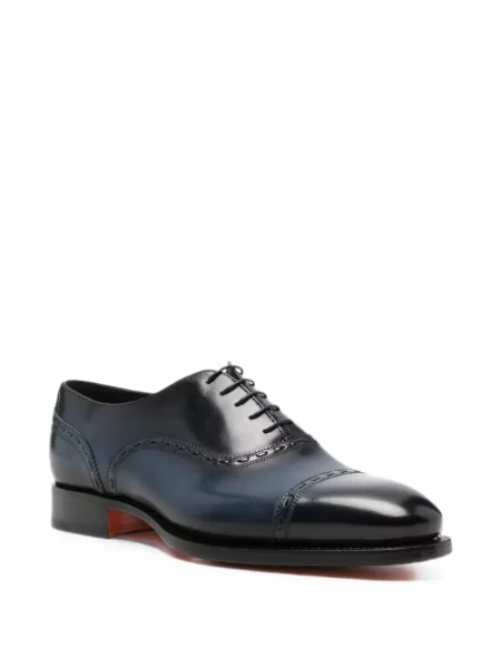Brogues Santoni din țesătură twill albastru