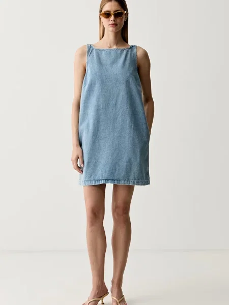 Calvin Klein Jeans Obleka moder denim modra