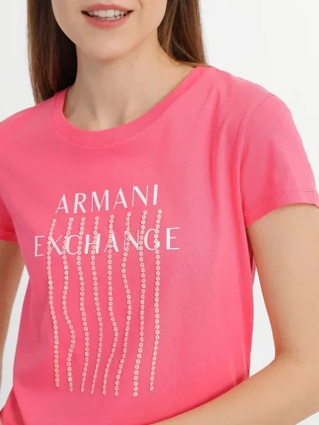 Armani Exchange Футболка рожевий