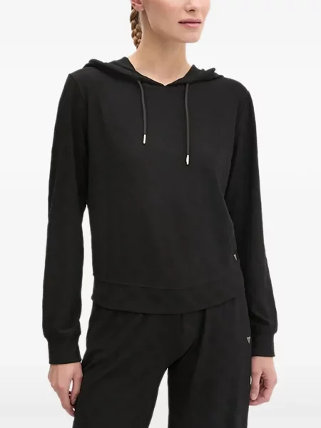 Top Guess cu glugă negru
