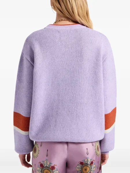 Pulover La Doublej cu decolteu rotund violet