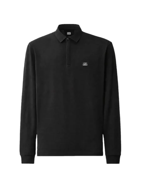 Lung tricou polo C.p. Company stretch negru