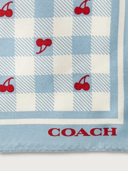 Fular Coach de mătase albastru