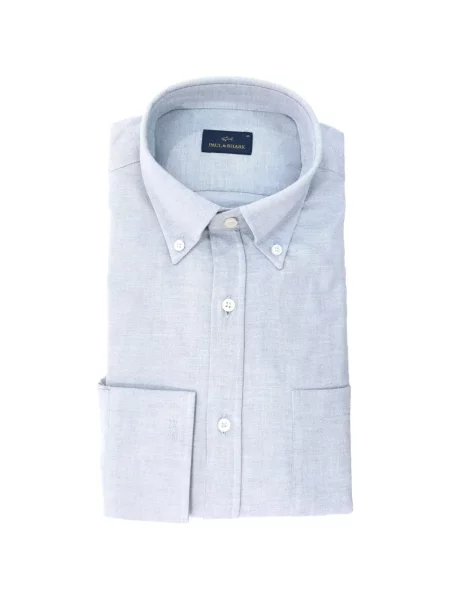 Cămașă Paul & Shark din țesătură twill albastru