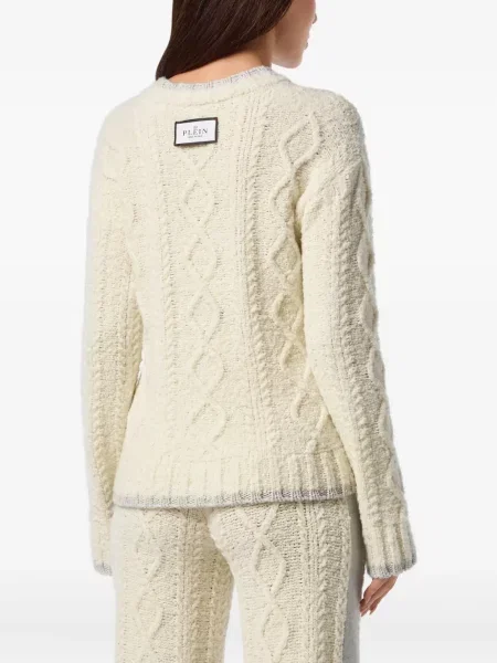 Pulover Philipp Plein cu broderie alb
