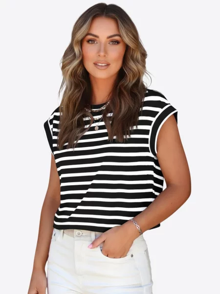 Imily Bela Tricou negru alb