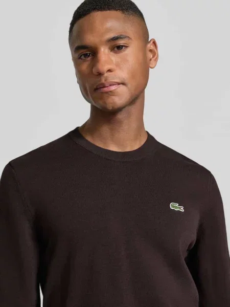 Regular Fit sweter z dzianiny z mieszanki bawełny Lacoste