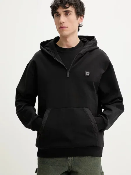 Pulover HUGO s kapuco črna