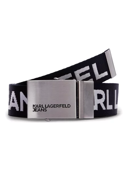 KARL LAGERFELD JEANS Curea bleumarin / gri deschis argintiu negru