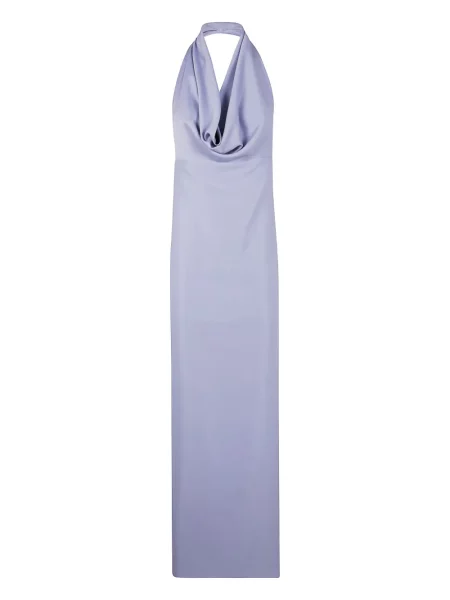 Sukienka Drhope z dekoltem halter garniturowa fioletowa