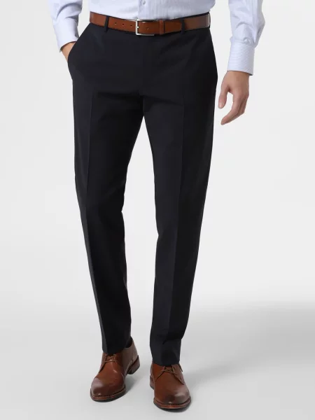 Finshley & Harding spodnie od garnituru modułowego Mężczyźni Modern Fit jednolity 24 niebieski