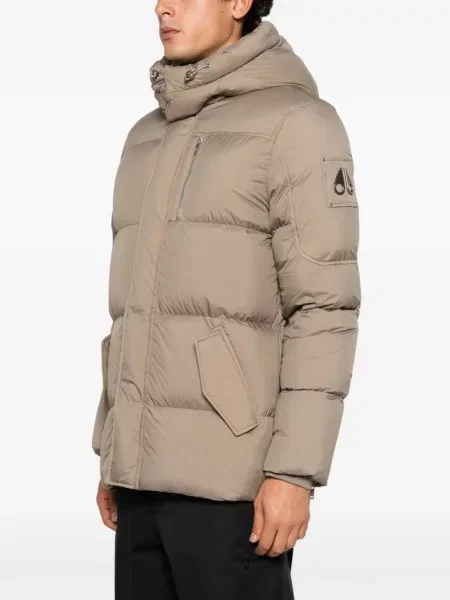 Palton Moose Knuckles cu glugă gri