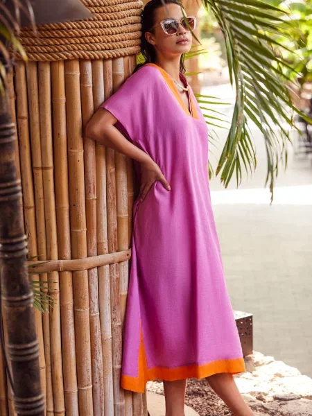 Пляжная туника рожева