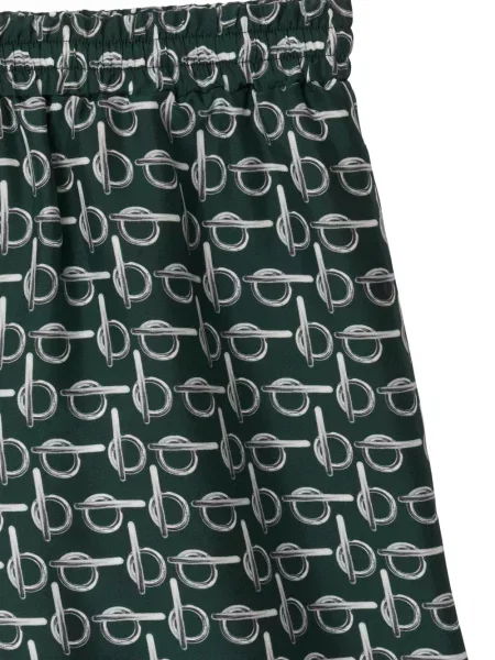 Šilkinės raštuotos šortai Burberry žalia
