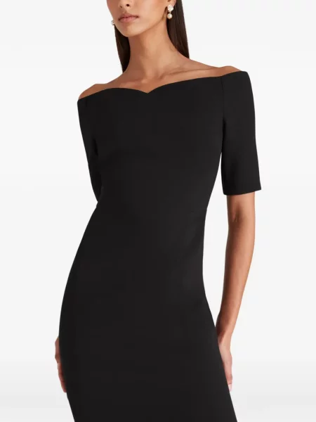 Rochie midi Violante Nessi cu umerii deschiși negru