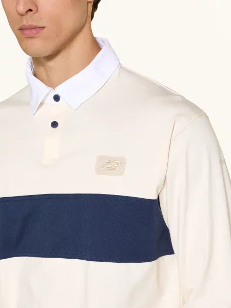 New Balance Koszulka Rugby Relaxed Fit beige biała