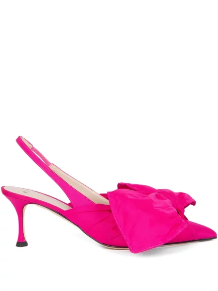 Pantofi cu toc N°21 cu funde slingback roz