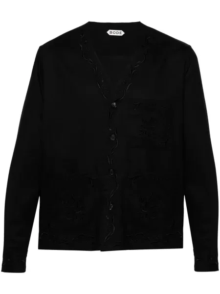 Cămașă Bode cu model floral din țesătură twill negru