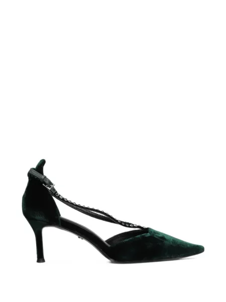 Pantofi cu toc Lola Cruz de catifea verde