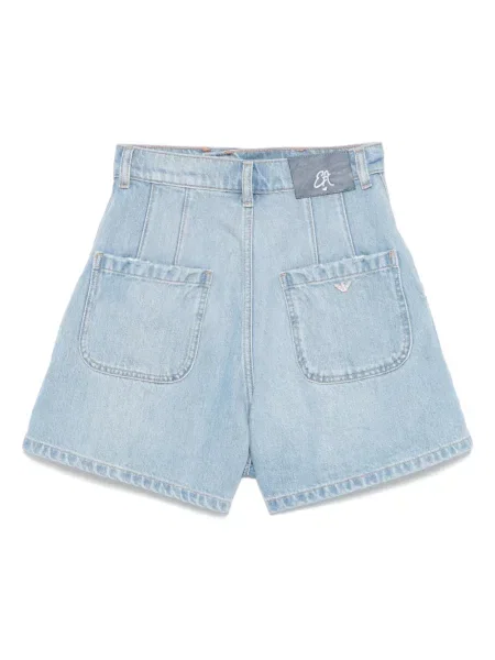 Pantaloni scurți din denim Emporio Armani albastru