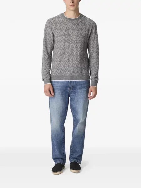 Pulover Missoni cu decolteu rotund gri