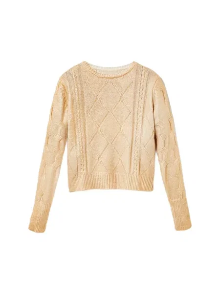 Dzianinowy sweter Desigual żółty