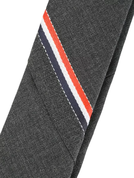 Vilnonis dryžuotas kaklaraištis Thom Browne balta
