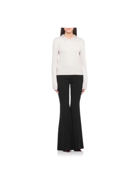 Sweter Pinko wełniany z dżetami biały