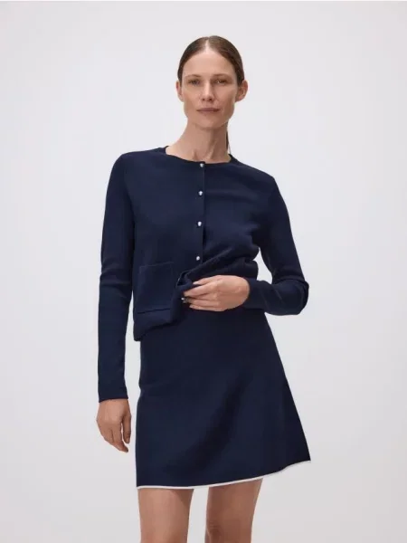 Reserved Міні-спідниця з візкозою темно-синій синя