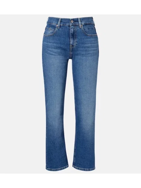 Cropped egyenes szárú farmernadrág Ag Jeans kék