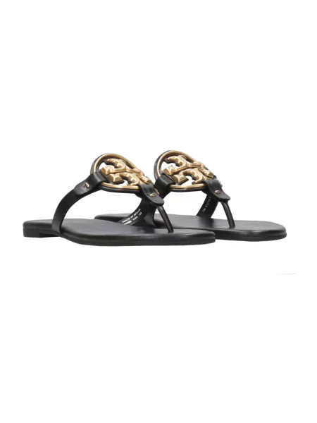 Klapki Tory Burch skórzane czarne
