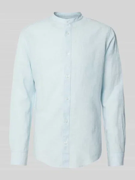 Koszula lniana o kroju slim fit ze stójką model ‘CAIDEN’ Only & Sons