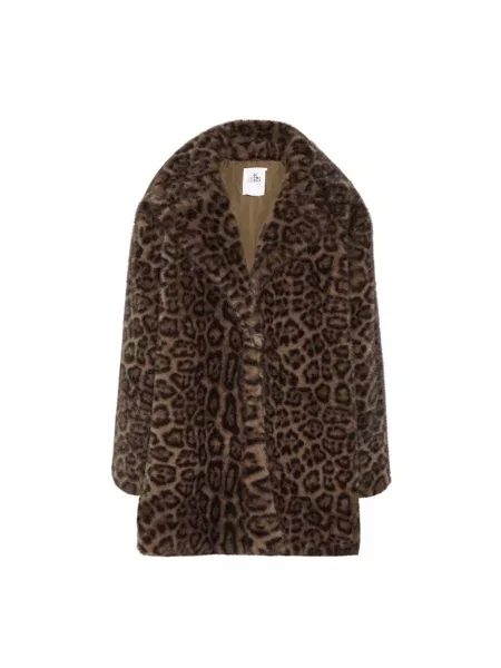 Wielobarwność kurtka skórzana Karen By Simonsen brązowa