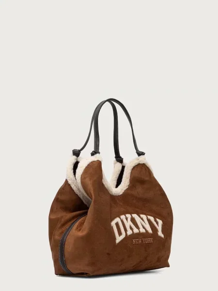 DKNY kabelka typu tote dámska z imitácie semišu hnedá