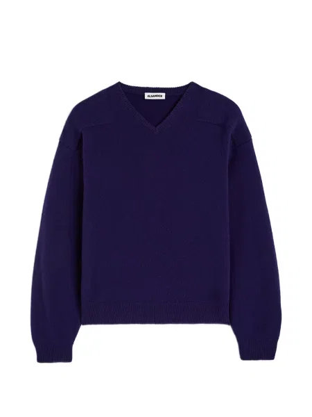 Pulover Jil Sander cu decolteu în V violet