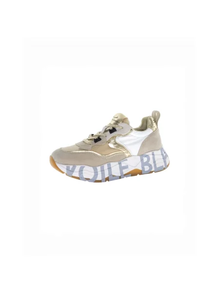 Sneakersy Voile Blanche skórzane beżowe