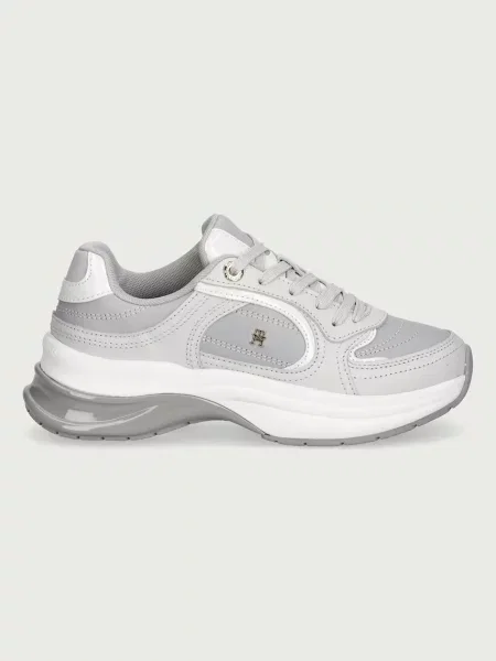 Tommy Hilfiger TH CHIC RUNNER SNEAKER superge usnjene siva