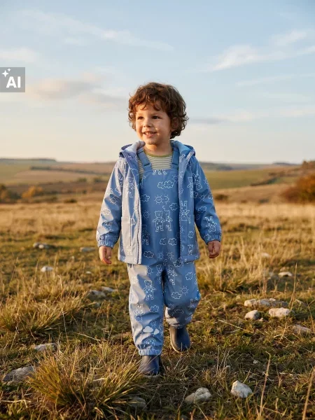 Sinsay Přechodová bunda s kapucí a reflexními prvky mid blue modrá
