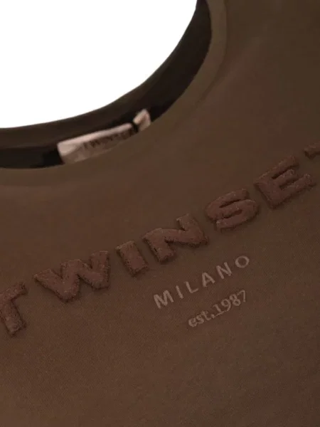 Μπλούζα Twinset με κέντημα καφέ