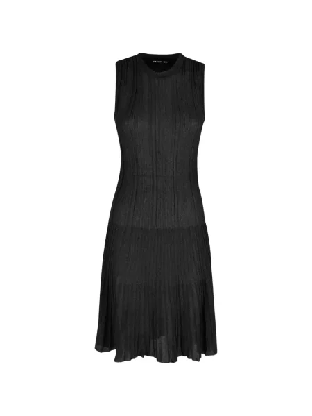 Rochie mini Federica Tosi fără mâneci tricotate negru